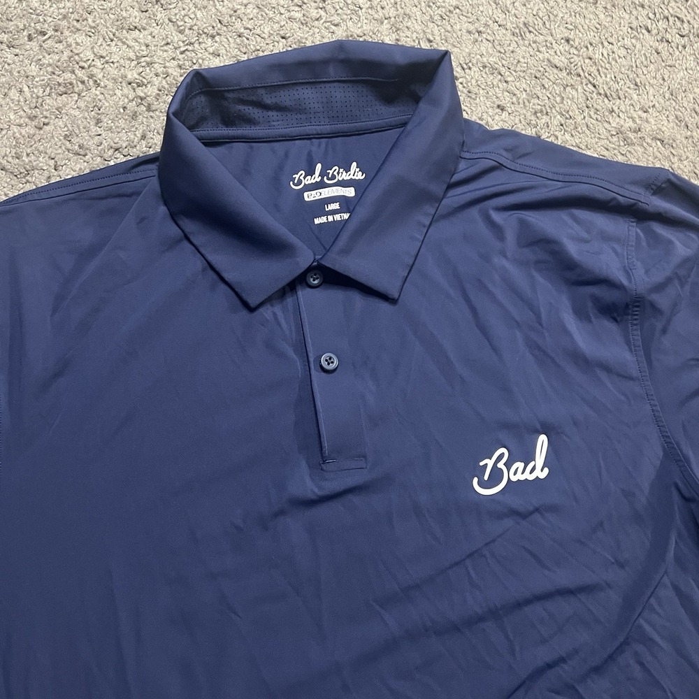 Bad Birdie Bad Elements Cooling Polo Mens L Navy Golf